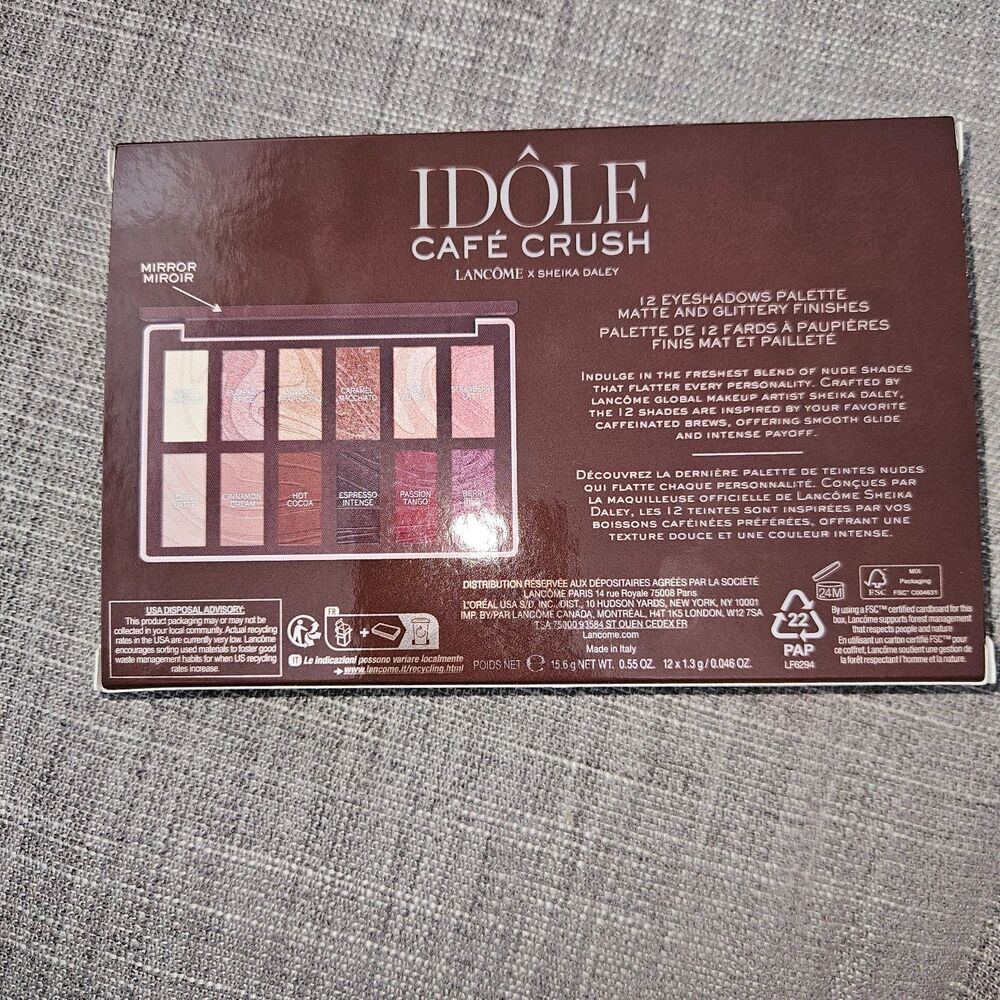 LANCOME Metallic Pink Makeup Case With Idole Eyeshadow Pallet and Makeup Remover - Picture 7 of 8